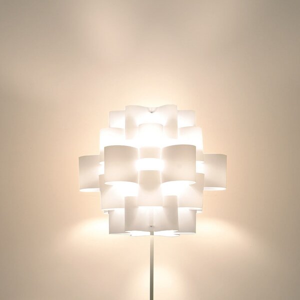 Quadrifoglio Group Sun, designová stolní lampička z bílého textilu, 1x16W LED E27, výška 71cm