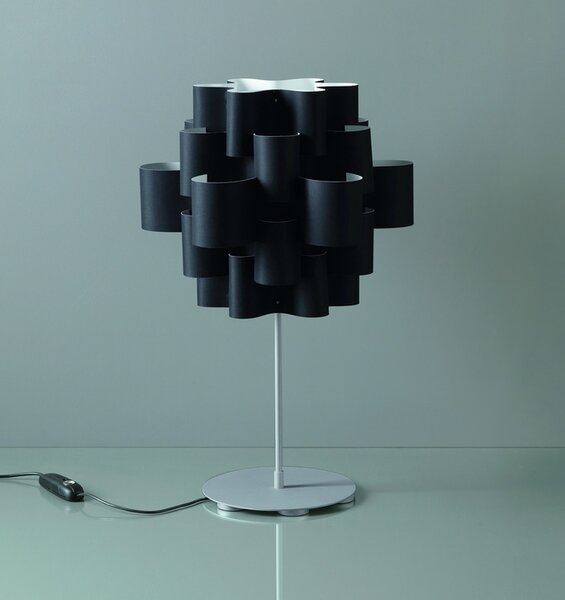 Quadrifoglio Group Sun, designová stolní lampička z černého textilu, 1x16W LED E27, výška 71cm