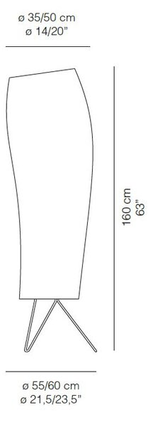Quadrifoglio Group Warm, designová stojací lampa se stmívačem, 1x40W, výška 160cm