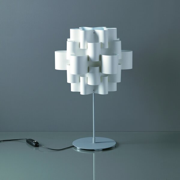 Quadrifoglio Group Sun, designová stolní lampička z bílého textilu, 1x16W LED E27, výška 71cm