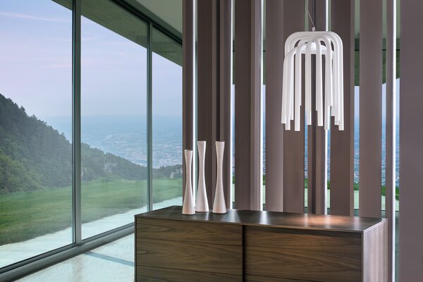 Quadrifoglio Group Pipes, závěsné svítidlo z trubek s bílou úpravou, 16x1W LED 2700K, délka 60cm