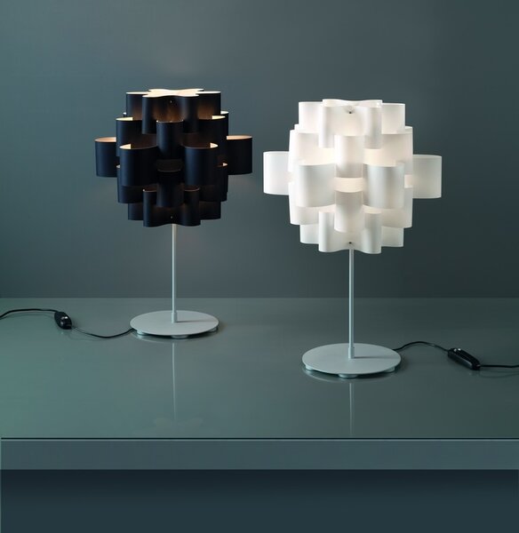 Quadrifoglio Group Sun, designová stolní lampička z černého textilu, 1x16W LED E27, výška 71cm