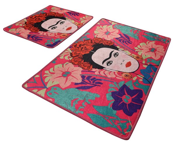 ASIR Koupelnová předložka FRIDA růžová Frida Kahlo 2 ks
