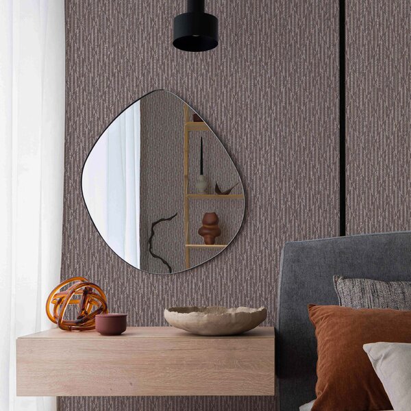 Geometrická vliesová tapeta na zeď, hnědá, imitace látky, 23205-5, Omega, AdaWall