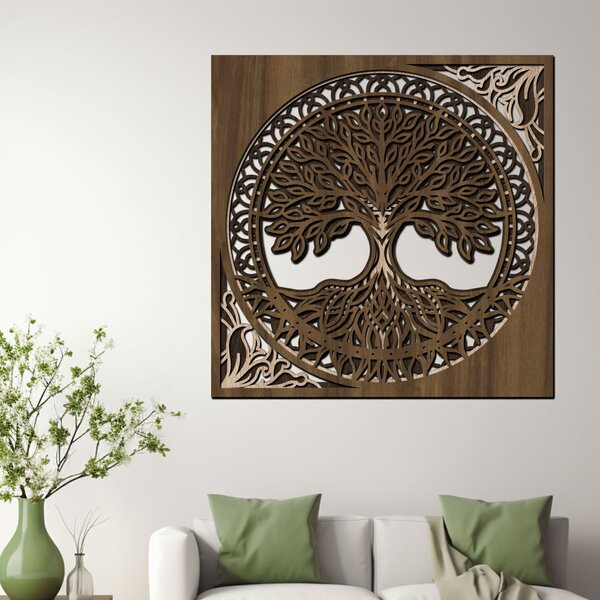 Dřevěný strom ZÁZRAKŮ | Rozměry (cm): 40x40 | Zvolte barvu dekoru: Dub sunoma-Ořech-Wenge