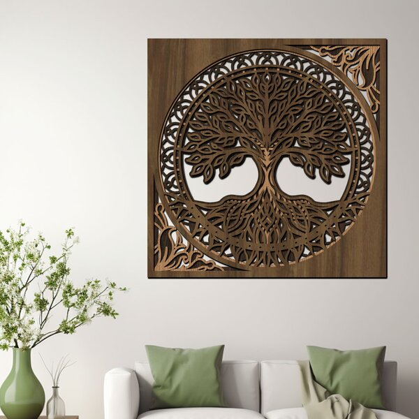 Dřevěný strom ZÁZRAKŮ | Rozměry (cm): 40x40 | Zvolte barvu dekoru: Dub sunoma-Ořech-Wenge