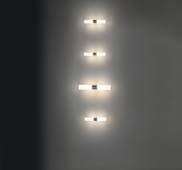 Quadrifoglio Group Tupla 28, koupelnové svítidlo z hliníku, 2x4,3W LED 2700K, výška 28cm, IP44