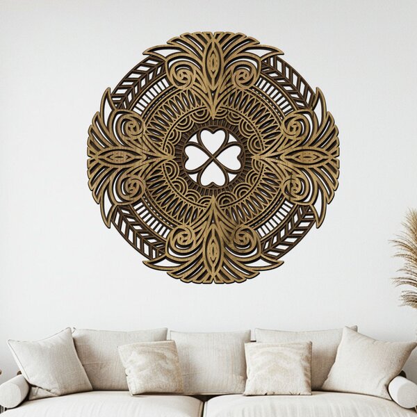 3 vrstvá mandala PRAMEN ŽIVOTA | Rozměry (cm): 40x40 | Zvolte barvu dekoru: Dub zlatý-Ořech-Wenge