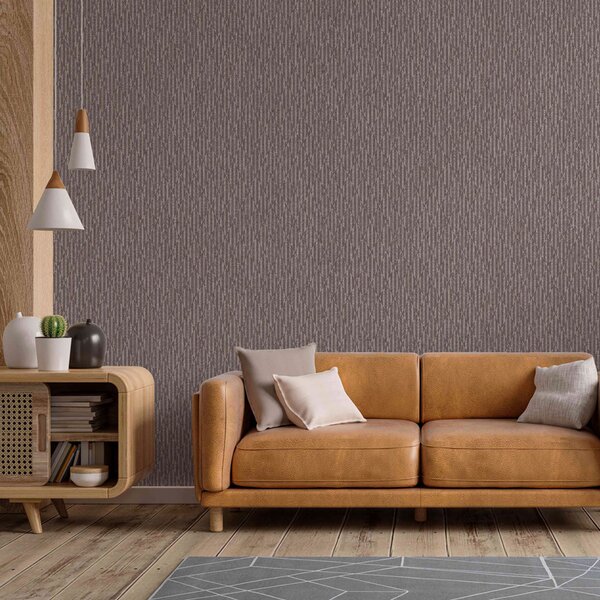Geometrická vliesová tapeta na zeď, hnědá, imitace látky, 23205-5, Omega, AdaWall