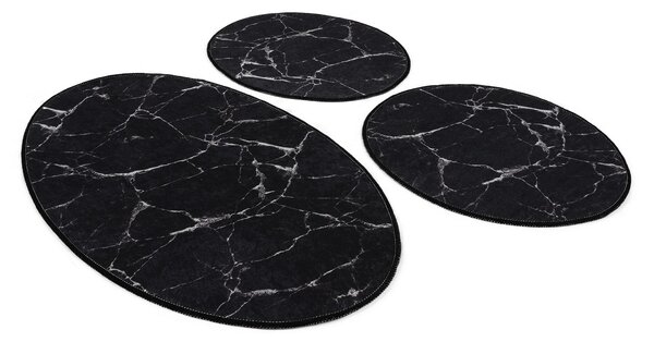 ASIR Koupelnová předložka MARBLE černábílá 3 ks