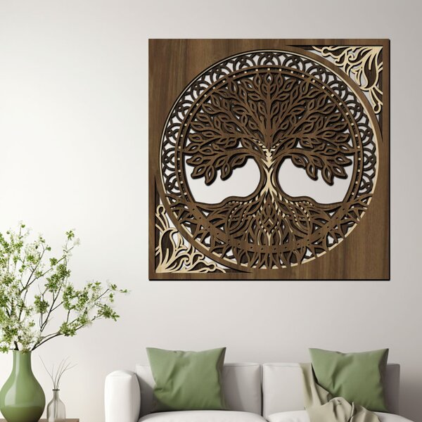 Dřevěný strom ZÁZRAKŮ | Rozměry (cm): 40x40 | Zvolte barvu dekoru: Dub sunoma-Ořech-Wenge