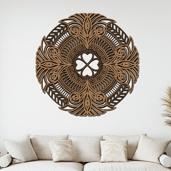 3 vrstvá mandala PRAMEN ŽIVOTA | Rozměry (cm): 40x40 | Zvolte barvu dekoru: Dub zlatý-Ořech-Wenge