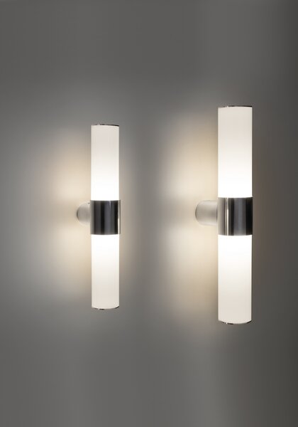 Quadrifoglio Group Tupla 28, koupelnové svítidlo z hliníku, 2x4,3W LED 2700K, výška 28cm, IP44