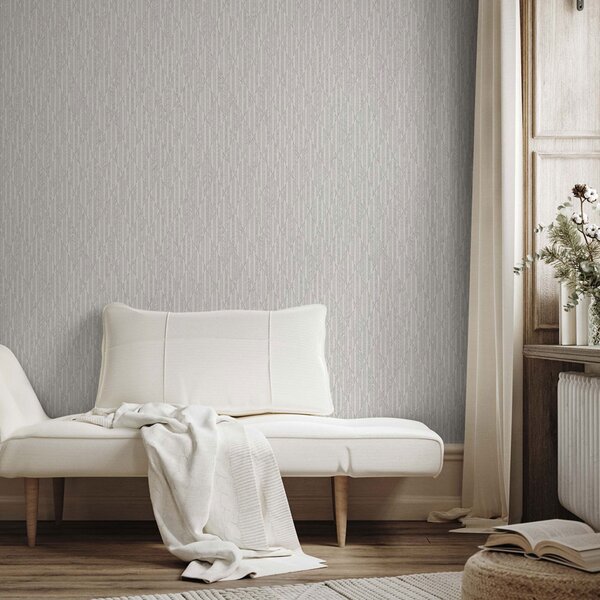 Geometrická vliesová tapeta na zeď, šedo-béžová, imitace látky, 23205-2, Omega, AdaWall