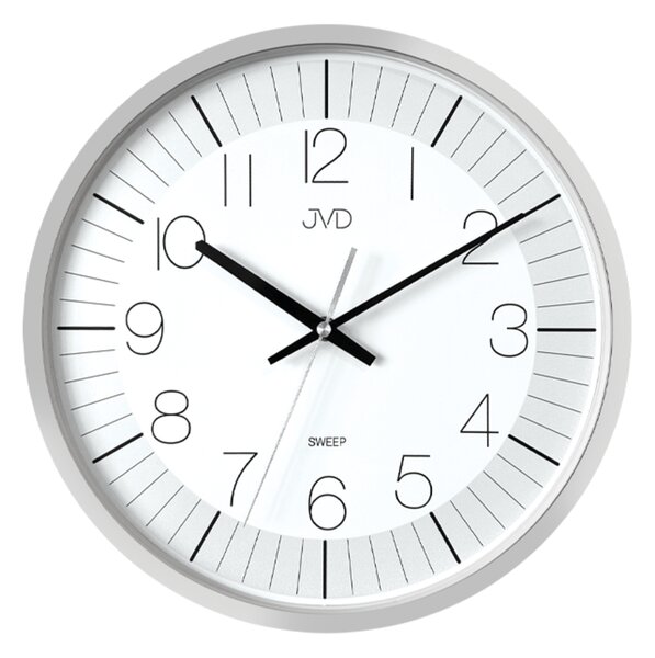 JVD Stříbrné tiché netikající hodiny JVD JVD HX8019.1