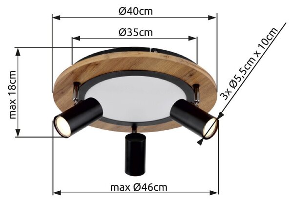 Globo GLB67307D LED přisazené stropní svítidlo KASSU | 15W integrovaný LED zdroj | 1300lm | 3000K