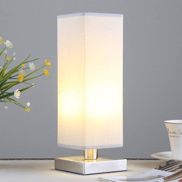 Lindby Julina - textilní noční lampa ve světle šedé, Hliník / šedá / zinek, Ložnice, Textil / tkanina / hedvábí, Moderní