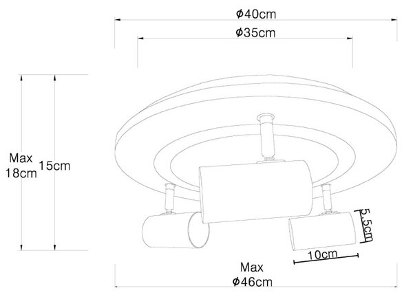 Globo GLB67307D LED přisazené stropní svítidlo KASSU | 15W integrovaný LED zdroj | 1300lm | 3000K