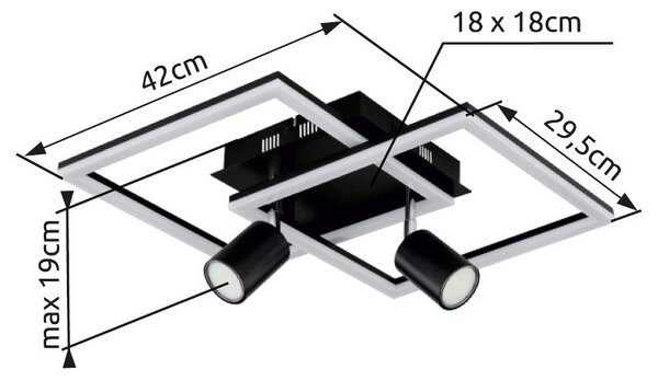 Globo GLB67308-36 LED přisazené stropní svítidlo DANNY | 36W integrovaný LED zdroj | 2600lm | 3000K