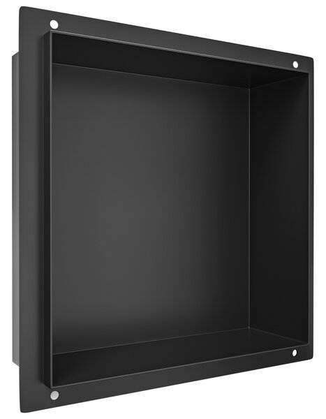 CERANO - Zápustná polička do obkladu - černá matná - 30x30x10 cm