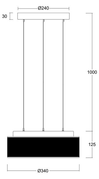 Osmont ERI67386 Eris LEC2, černé závěsné svítidlo z triplexového skla, 14W LED 3000K, prům. 34cm