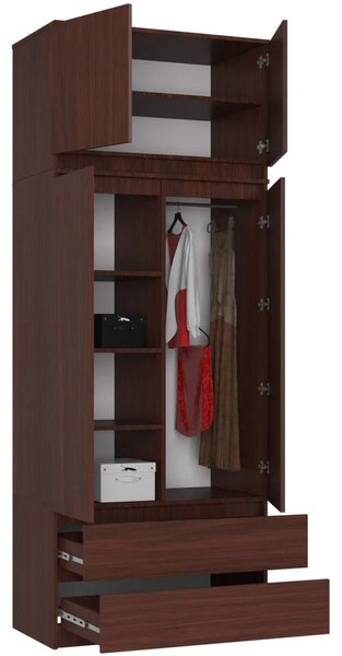 Šatní skříň s nástavcem 90 cm LOTA - wenge