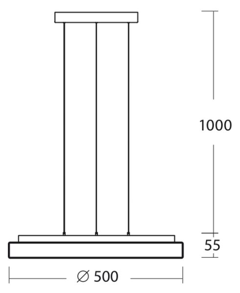 Osmont CAR66384 Carina LE, stříbrné moderní závěsné svítidlo, 33W LED 3000K, prům. 50cm