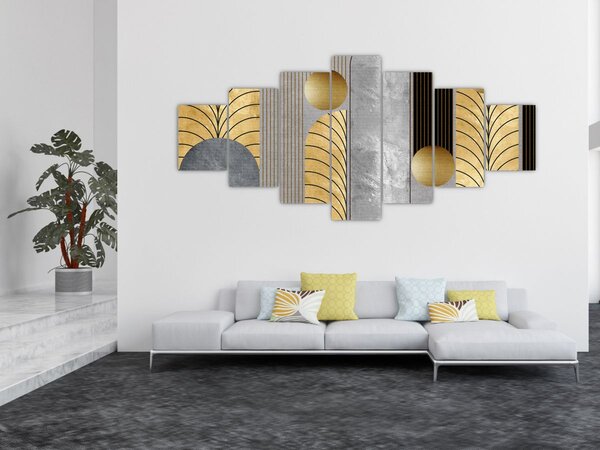 Obraz - Zlaté dekory (210x100 cm)