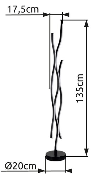 Globo GLB67206S LED stojací lampa GERONIMO | 28W integrovaný LED zdroj | 1330lm | 3000K