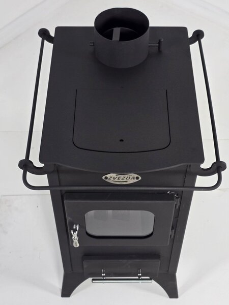 ZVEZDA Retro 22, Volně stojící kamna na dřevo s prosklením, 6,8 kW, Ø 130 mm