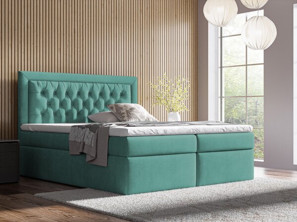 Čalouněná postel SLOAN 90x200 cm Odstín látky: Zelená (Kronos 26) - eTapik