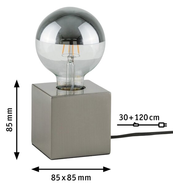 Paulmann 79730 Kura, stolní lampa z broušeného železa, 1x20W E27, výška 8,5cm