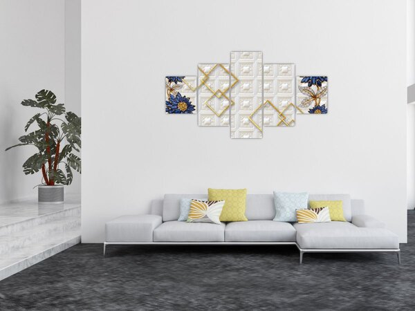 Obraz - Diamantové květy (125x70 cm)
