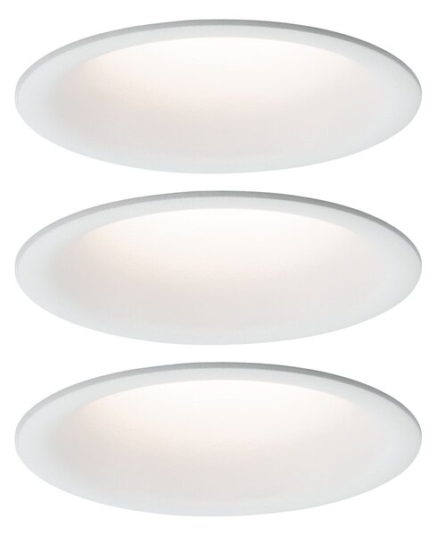Paulmann 93419 LED Cymbal, set bílých bodovek, 3x6,7W LED 2700K dim-to-warm, prům. 7,7cm, IP44