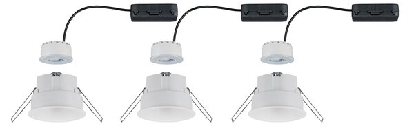 Paulmann 93419 LED Cymbal, set bílých bodovek, 3x6,7W LED 2700K dim-to-warm, prům. 7,7cm, IP44