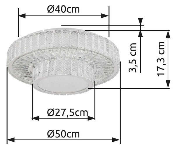 Globo GLB67162-50D LED přisazené stropní svítidlo MUCKY | 50W integrovaný LED zdroj | 3965lm | 2700-6000K
