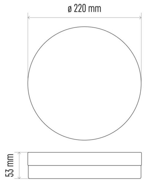 Stropní LED svítidlo TORI 1 bílá, hloubka 22 cm