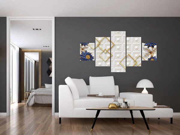 Obraz - Diamantové květy (125x70 cm)