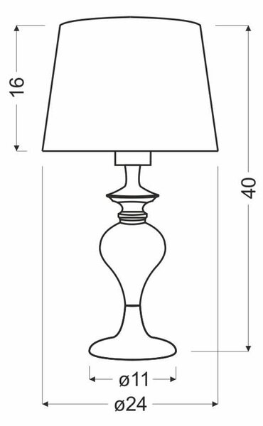 Candellux Prima stolní lampa 1x60 W černá-zlatá 41-09227