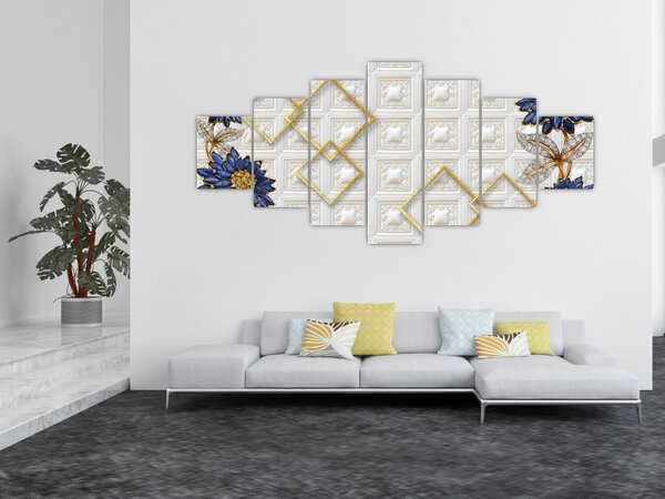 Obraz - Diamantové květy (210x100 cm)