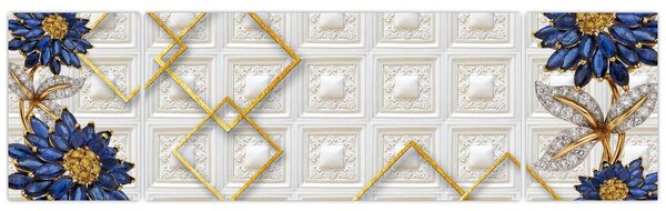 Obraz - Diamantové květy (170x50 cm)