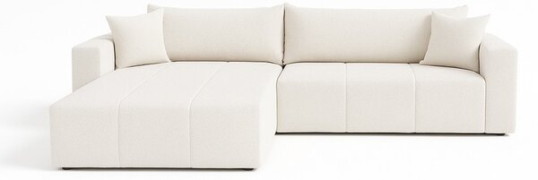Rohová sedací souprava BELLORA - slonová kost, levý roh