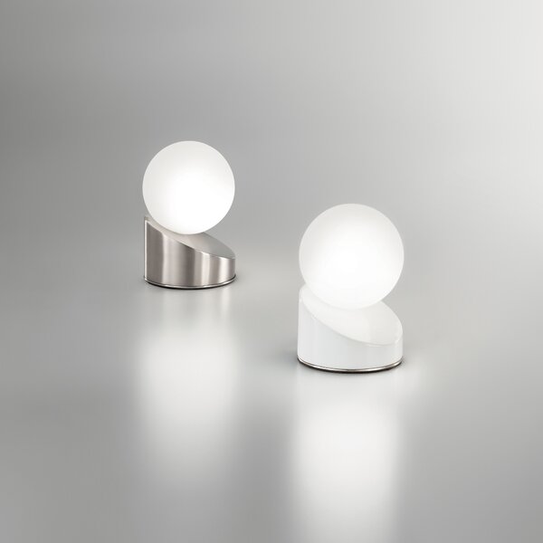Fabas 3360-30-102 Gravity, bílá dotyková stolní lampa LED 5W 3000K, průměr 10cm