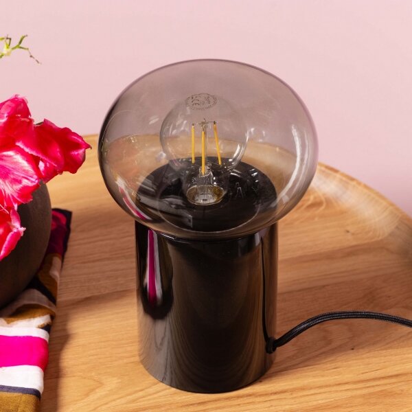 Brilliant - Stolní lampa KNUT 1xE27/25W/230V černá/čirá