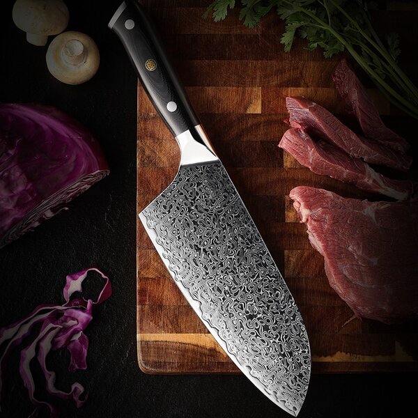 Sekáček z damaškové oceli SaKuRo G10 18 cm