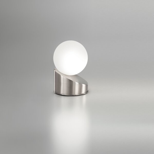 Fabas 3360-30-178 Gravity, dotyková stolní lampa satinovaný nikl, LED 5W 3000K, průměr 10cm