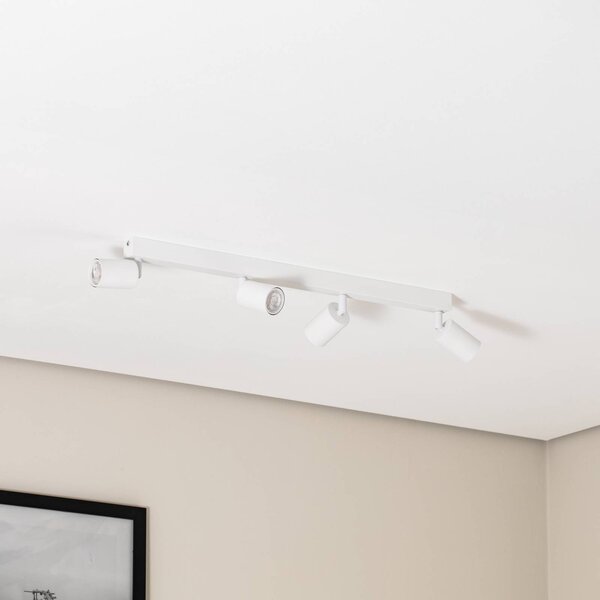 TK Lighting Stropní bodové světlo Top, bílé, 83 cm, 4-bodové, kov, GU10, stmívatelný, Bílá / opál, Obývací pokoj / jídelna, kov, Moderní