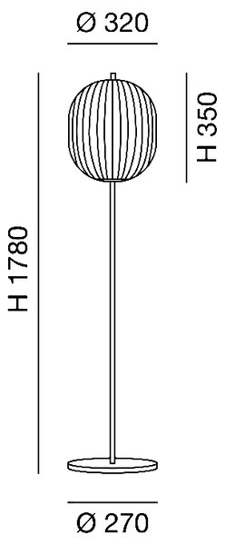 Fabas 3689-10-101 Domizia, stojací lampa se stmívačem, černý kov/bílé sklo, 1xE27, výška 178cm