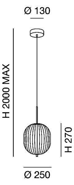 Fabas 3689-40-101 Domizia, závěsné svítidlo, černý kov/bílé sklo, 1xE27, průměr 25cm