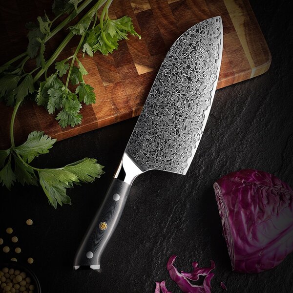 Sekáček z damaškové oceli SaKuRo G10 18 cm